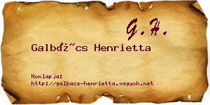 Galbács Henrietta névjegykártya